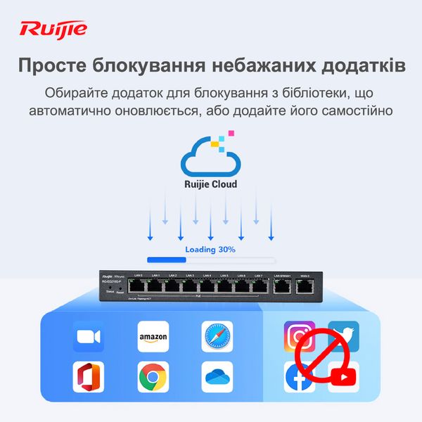 Маршрутизатор Ruijie Reyee RG-EG210G-P (1xGE WAN, 3xGE WAN/PoE+ LAN, 6xGE PoE+ LAN, max PoE 70W, VPN, Ruijie cloud) RG-EG210G-P фото