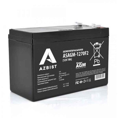 АКБ AZBIST Super AGM ASAGM-1270F2, Black Case, 12V 7.0Ah Q10 01350 фото