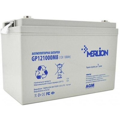 Акумуляторна батарея MERLION AGM GP121000M8 12 V 100 Ah 06019 фото
